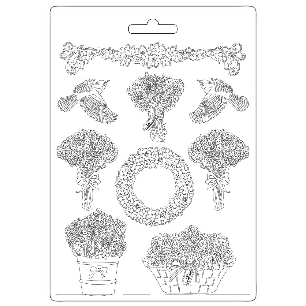 Stamperia Soft Mould A4 Provence Garlands And Bouquets