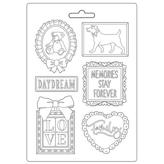 Stamperia Soft Mould A4 DayDream Frame And Quotes
