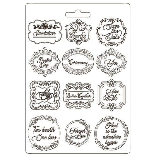 Stamperia Soft Mould A4 You And Me Plates