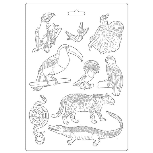 Stamperia Soft Mould A4 Amazonia Animals