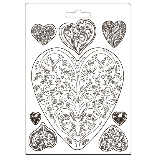 Stamperia Soft Mould A5 You And Me Hearts