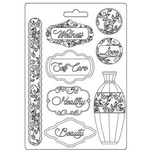 Stamperia Soft Mould A5 Rose Parfum Plates