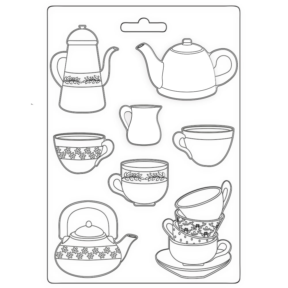 Stamperia Soft Mould A5 Create Happiness Welcome Home Cups