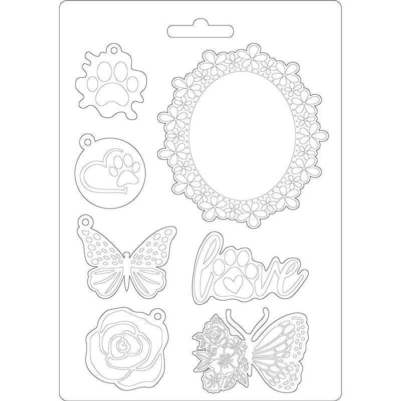 Stamperia Soft Mould A5 Circle Of Love Alphabet