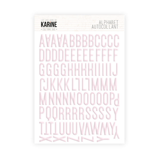 Les Ateliers De Karine Southern Culture - Light Pink Alphabet Stickers