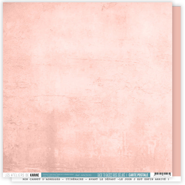 Pink Washed Paper Les Ateliers De Karine Postcard - Paper Washed Pink (1pc) – AALL & Create