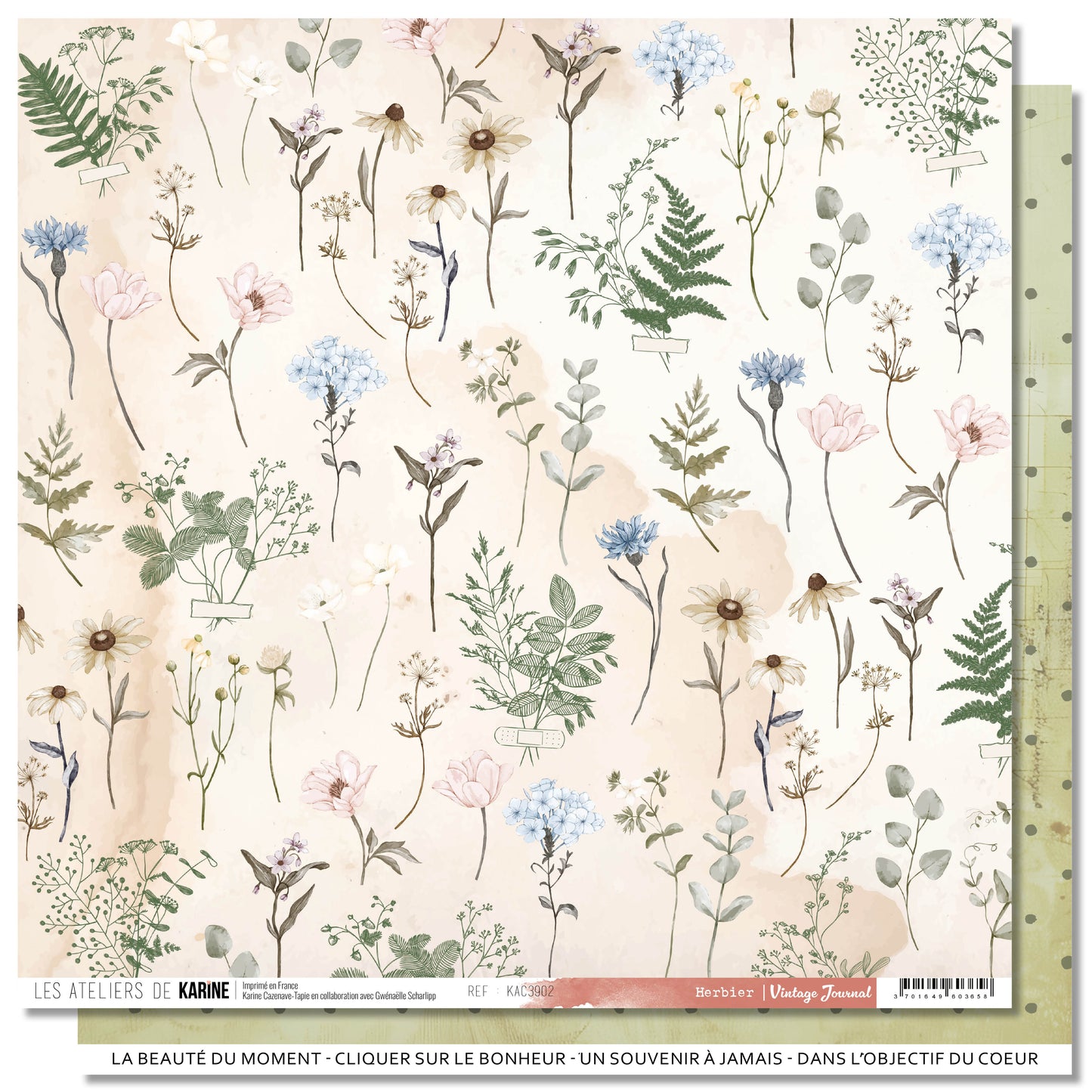 Les Ateliers De Karine Vintage Journal - Paper (1pc) - Herbier (Herbarium)
