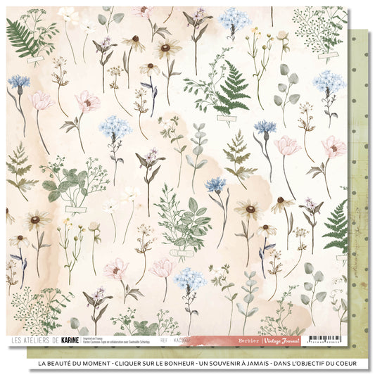 Les Ateliers De Karine Vintage Journal - Paper (1pc) - Herbier (Herbarium)