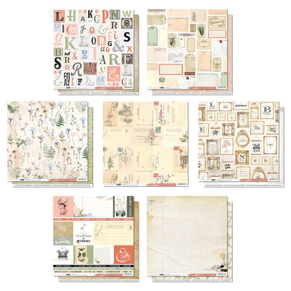 Les Ateliers De Karine Vintage Journal - Pack of 6 Printed Papers + 1 Acetate