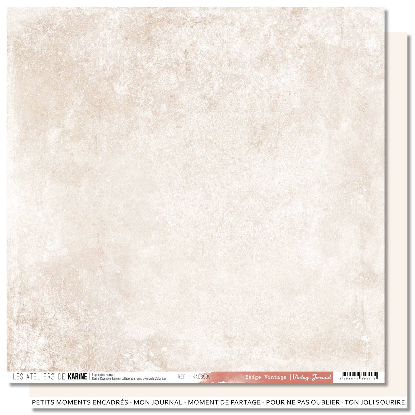 Les Ateliers De Karine Vintage Journal - Paper (1pc) - Beige Vintage