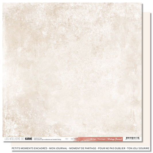Les Ateliers De Karine Vintage Journal - Paper (1pc) - Beige Vintage