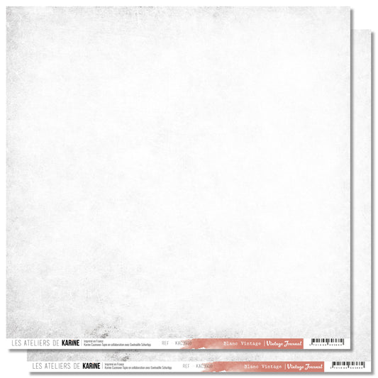Les Ateliers De Karine Vintage Journal - Paper (1pc) - White Vintage