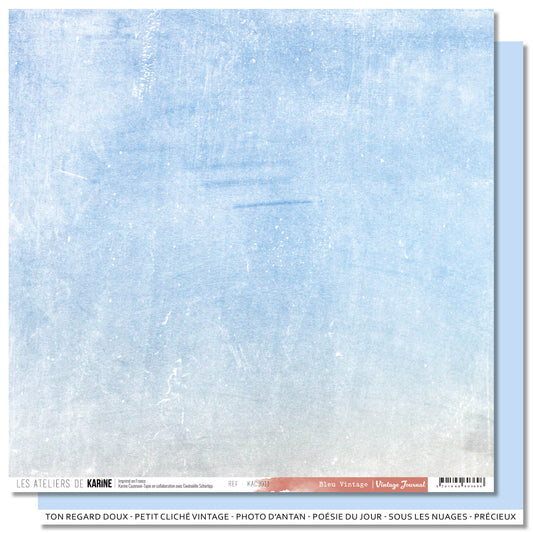 Les Ateliers De Karine Vintage Journal - Paper (1pc) - Blue Vintage