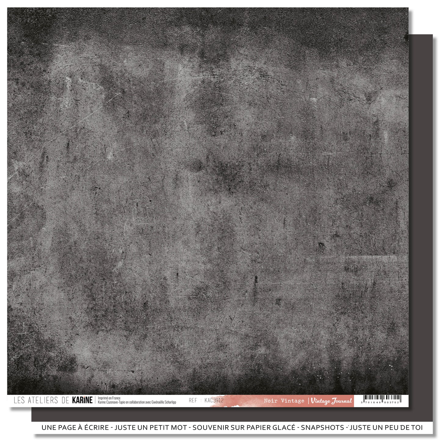 Les Ateliers De Karine Vintage Journal - Paper (1pc) - Black Vintage