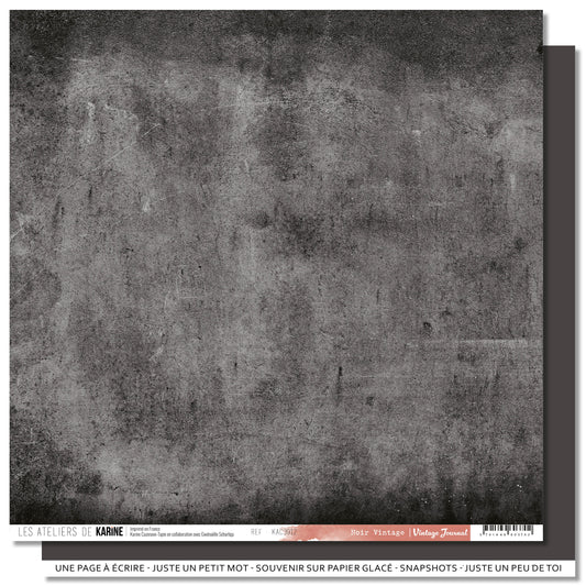 Les Ateliers De Karine Vintage Journal - Paper (1pc) - Black Vintage