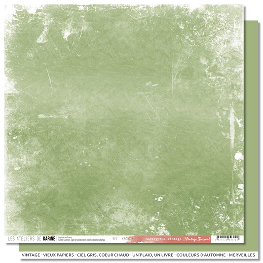 Les Ateliers De Karine Vintage Journal - Paper (1pc) - Eucalyptus Vintage