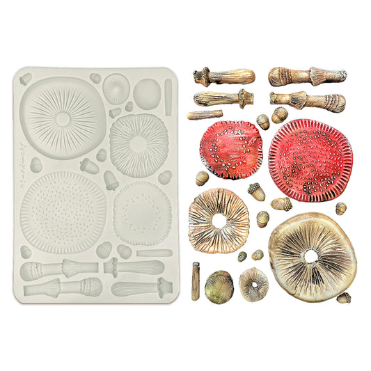 Stamperia Whispering Woods A5 Silicon Mould Mushrooms 3D