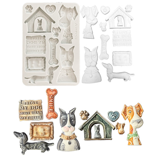 Stamperia Furry Friends A5 Silicon Mould I Love My Dog