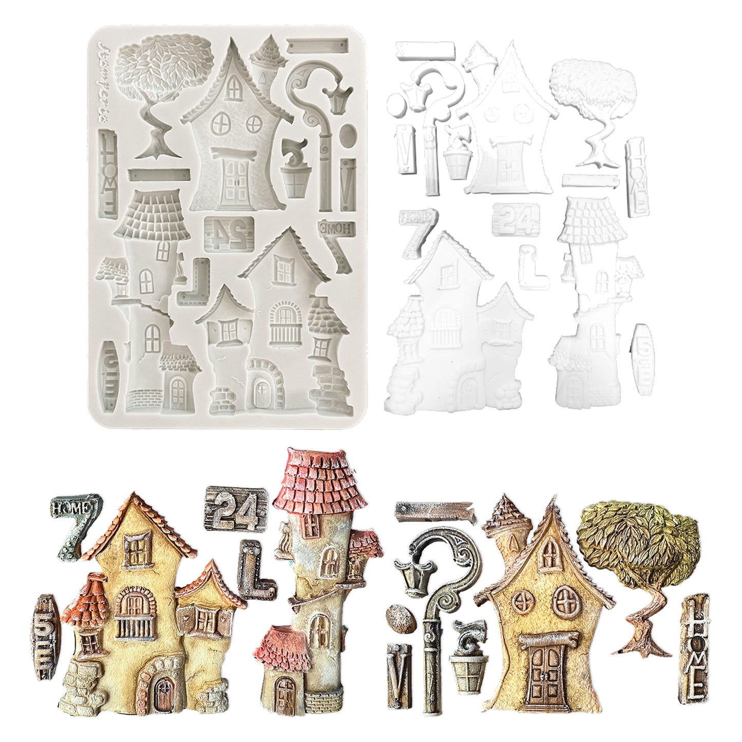 Stamperia Furry Friends A5 Silicon Mould Houses