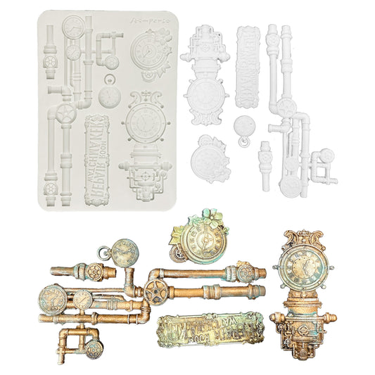 Stamperia Gardens of Time A5 Silicon Mould Clocks and Tubes (KACMA608)