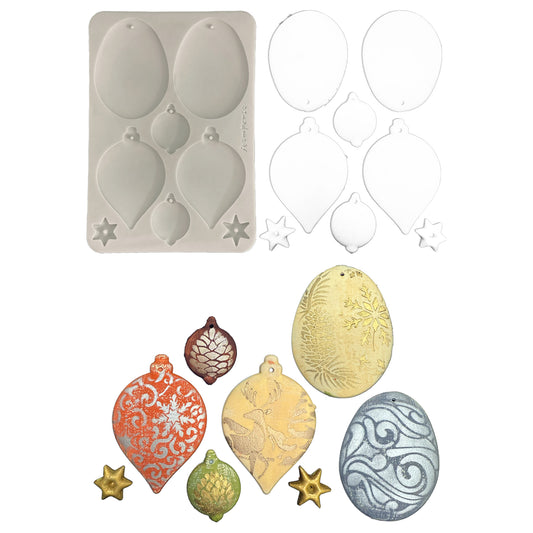 Stamperia A5 Silicon Mould Christmas Balls