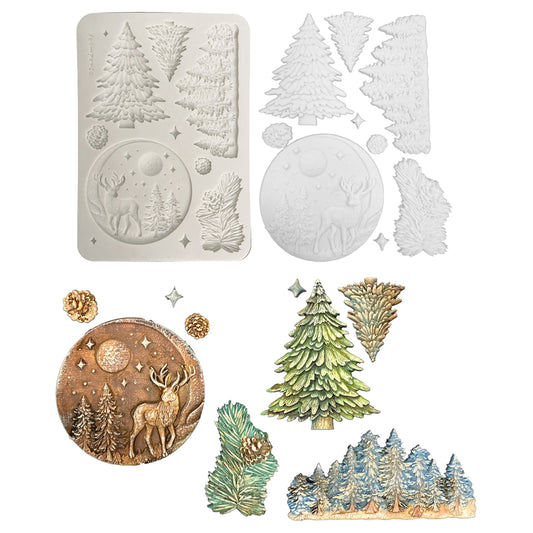 Stamperia A5 Silicon Mould Christmas Winter Landscape