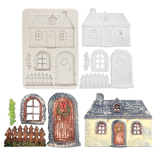 Stamperia A5 Silicon Mould Christmas Cottage