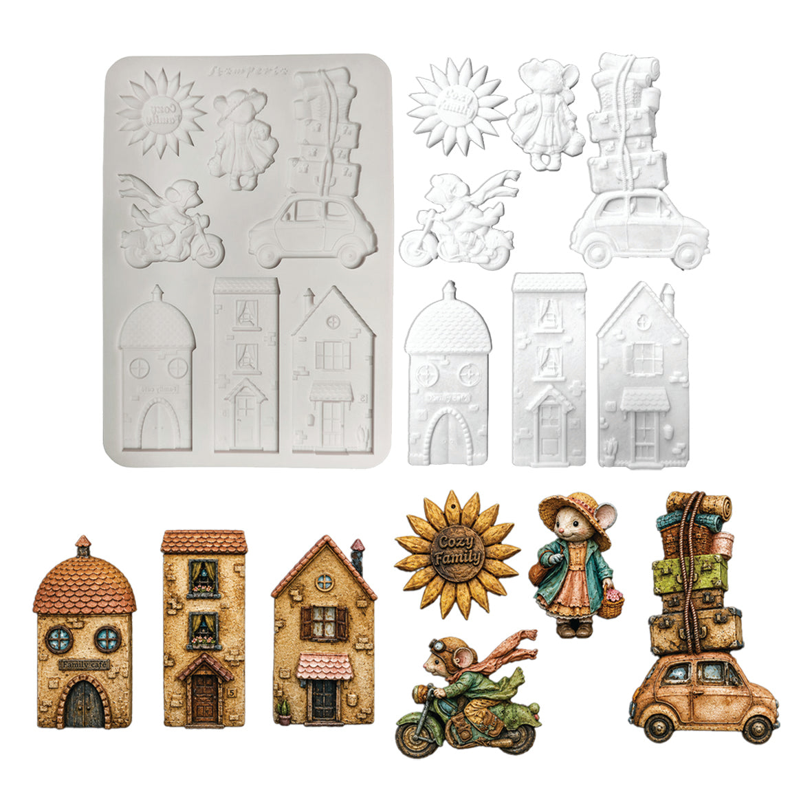 Stamperia CozyFamily A5 Silicon Mould Birds