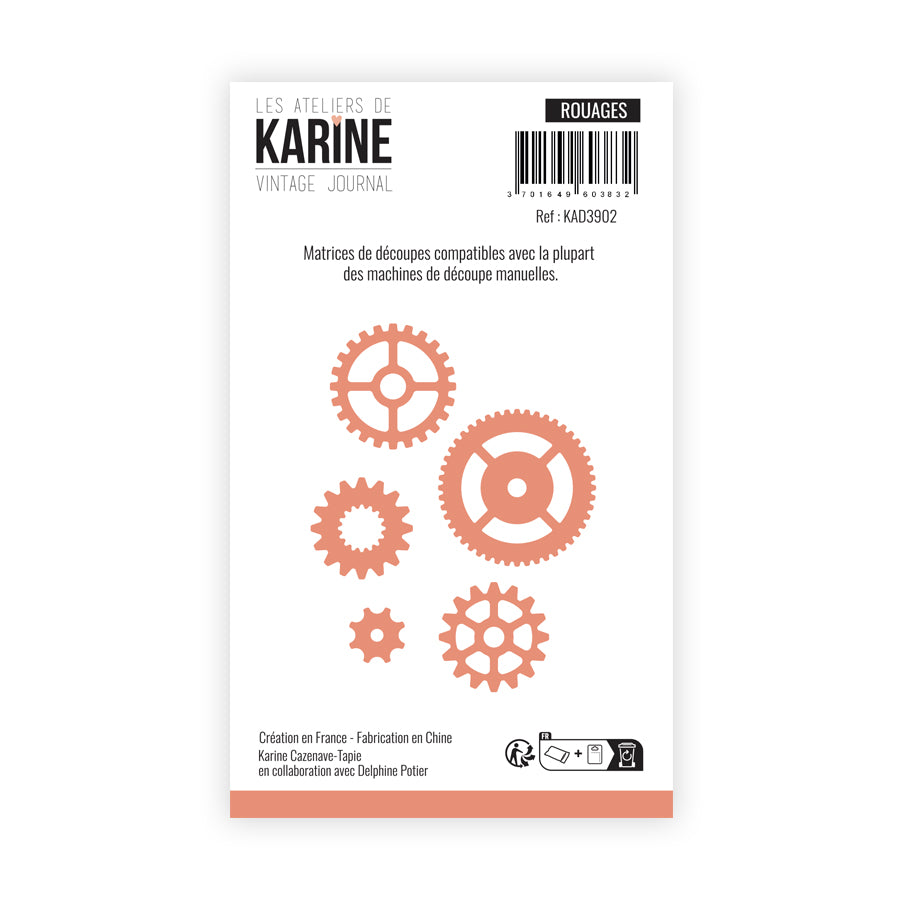 Les Ateliers De Karine Vintage Journal - Die Set - Rouages (Cogs)