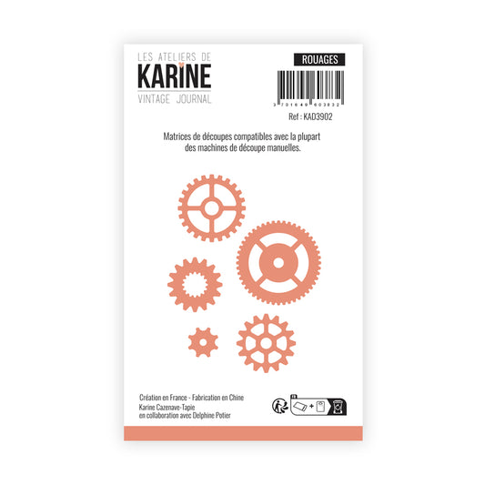 Les Ateliers De Karine Vintage Journal - Die Set - Rouages (Cogs)