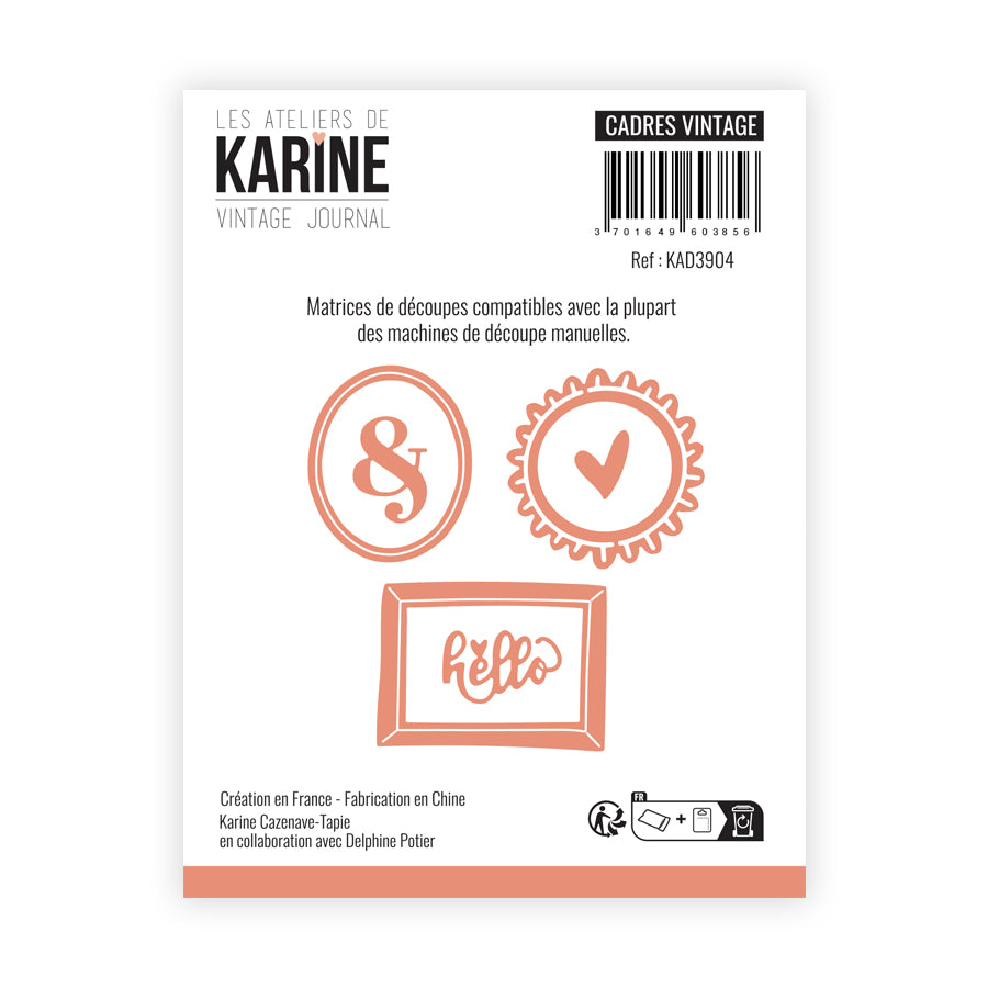 Les Ateliers De Karine Vintage Journal - Die Set - Cadres Vintage (Vintage Frames)