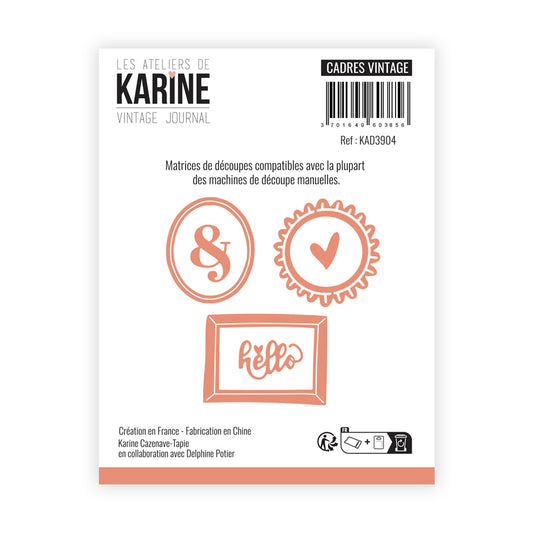 Les Ateliers De Karine Vintage Journal - Die Set - Cadres Vintage (Vintage Frames)