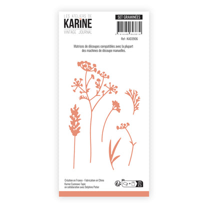 Les Ateliers De Karine Vintage Journal - Die Set - Graminées (Grasses)