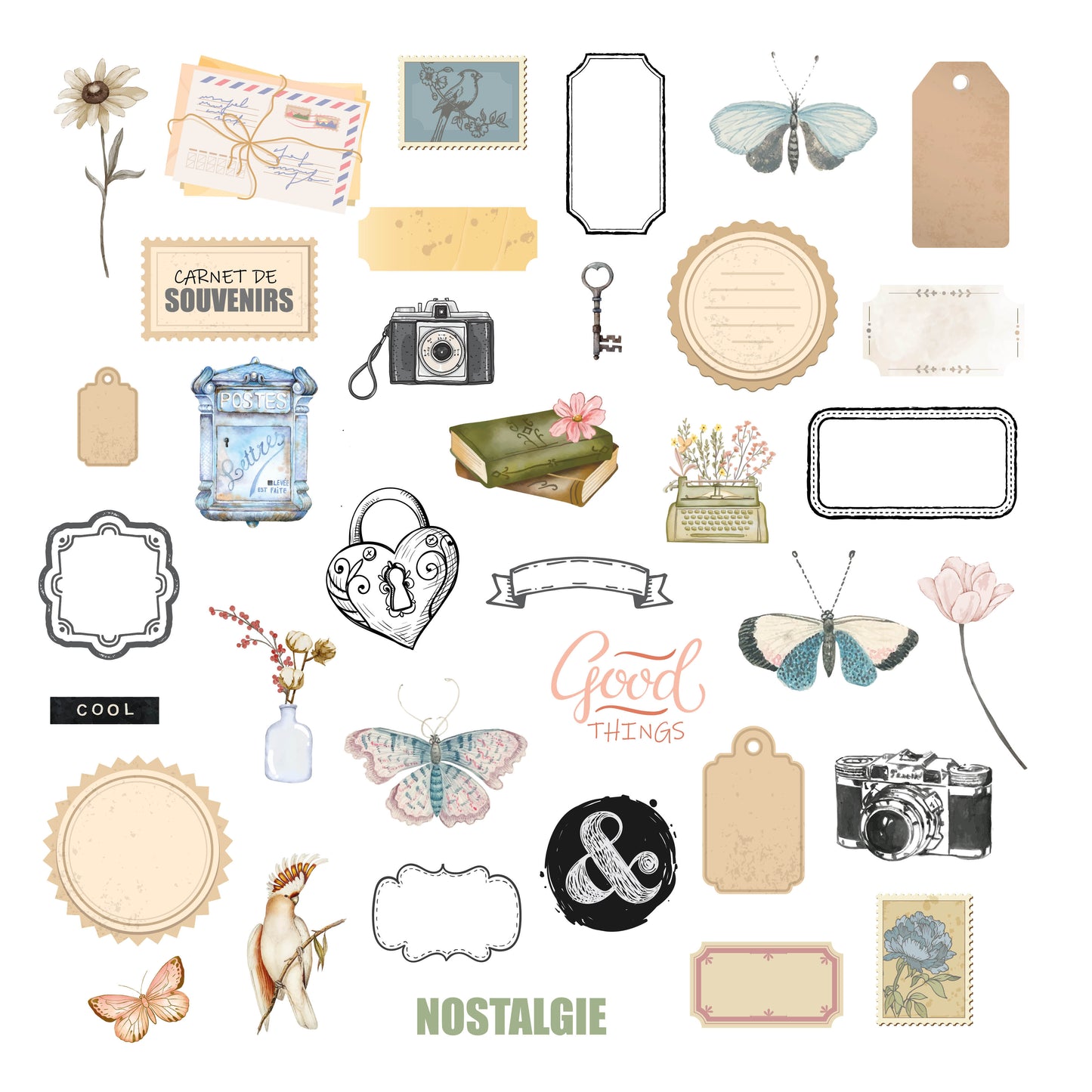 Les Ateliers De Karine Vintage Journal - Die Cuts (35pcs)