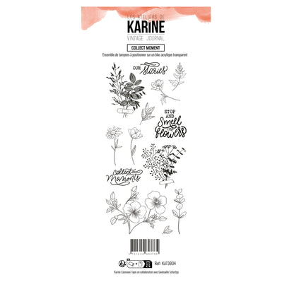 Les Ateliers De Karine Vintage Journal - Clear Stamp Set - Collect Moment