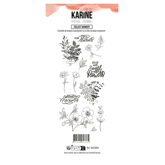 Les Ateliers De Karine Vintage Journal - Clear Stamp Set - Collect Moment
