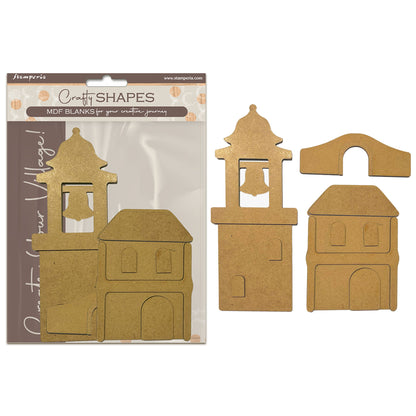 Stamperia Silent Sea MDF Crafty Shapes Blanks Silent Sea Bell Tower and Bridge Landscape
