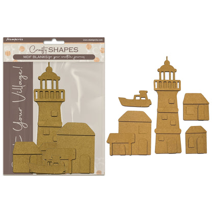 Stamperia Silent Sea MDF Crafty Shapes Blanks Silent Sea Lighthouse Landscape