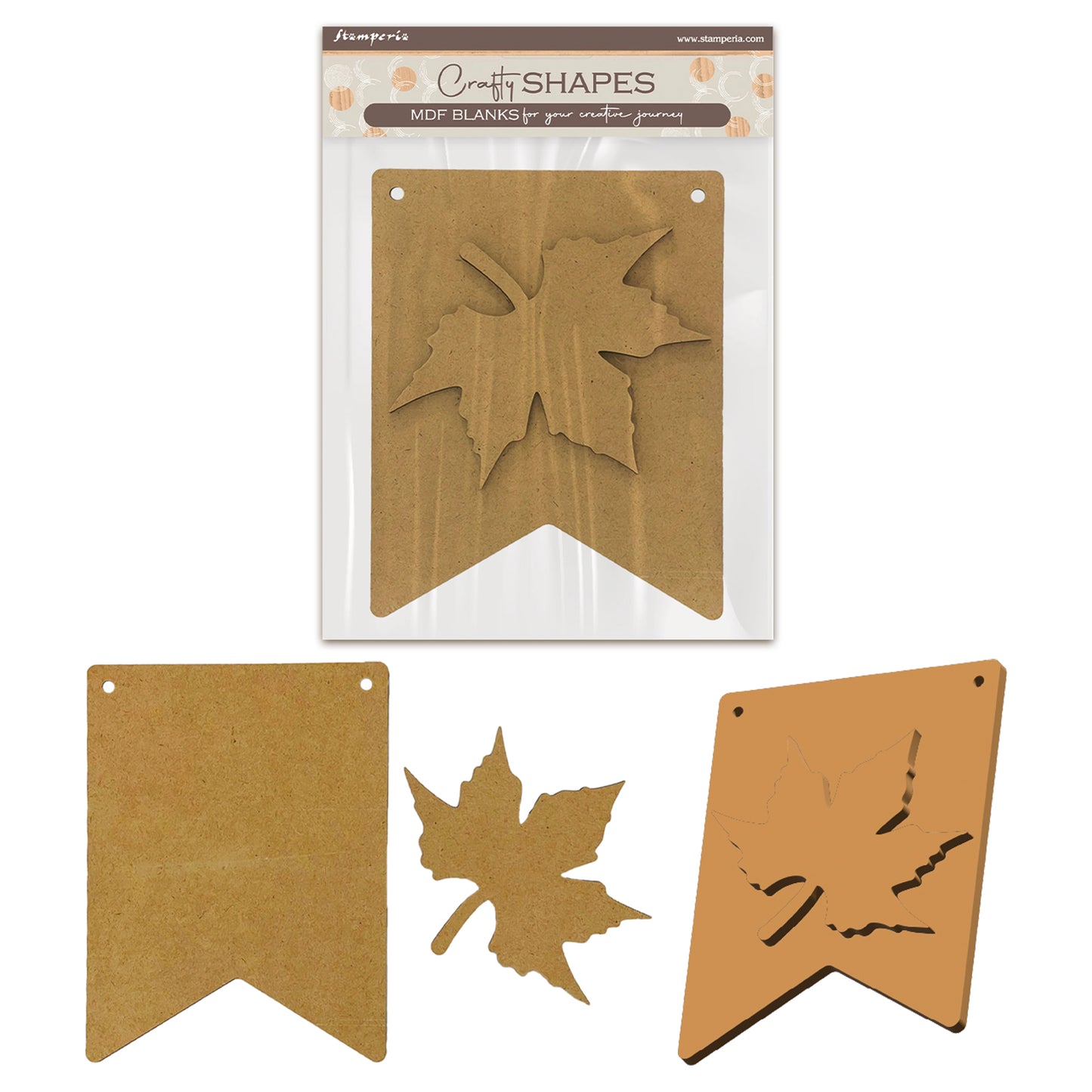 Stamperia Whispering Woods MDF Crafty Shapes Blanks Leaf