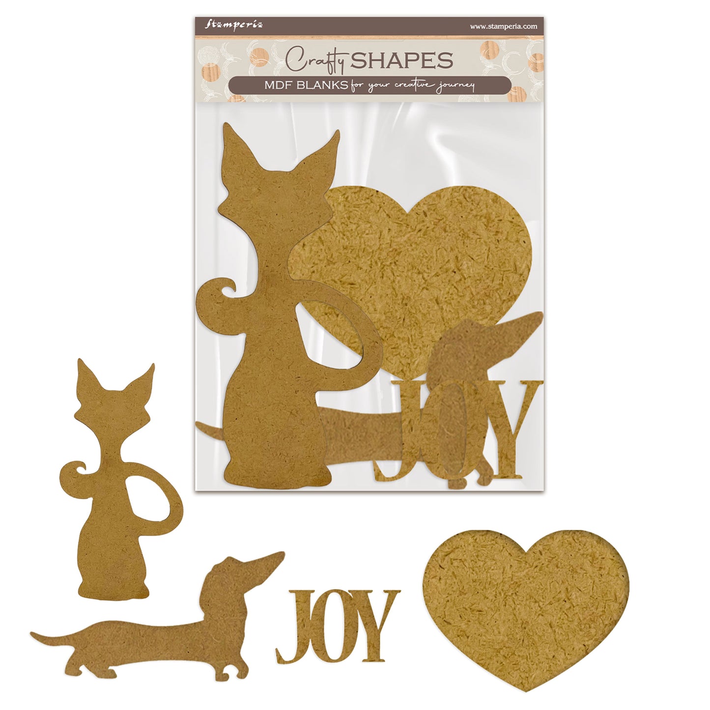 Stamperia Furry Friends MDF Crafty Shapes Blanks Dog and Cat Silhouette