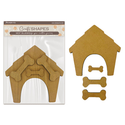 Stamperia Furry Friends MDF Crafty Shapes Blanks Doghouse and Bones