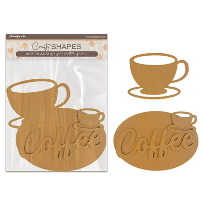 Stamperia Coffee and Chocolate MDF Crafty Shapes Blanks Cup and Plate