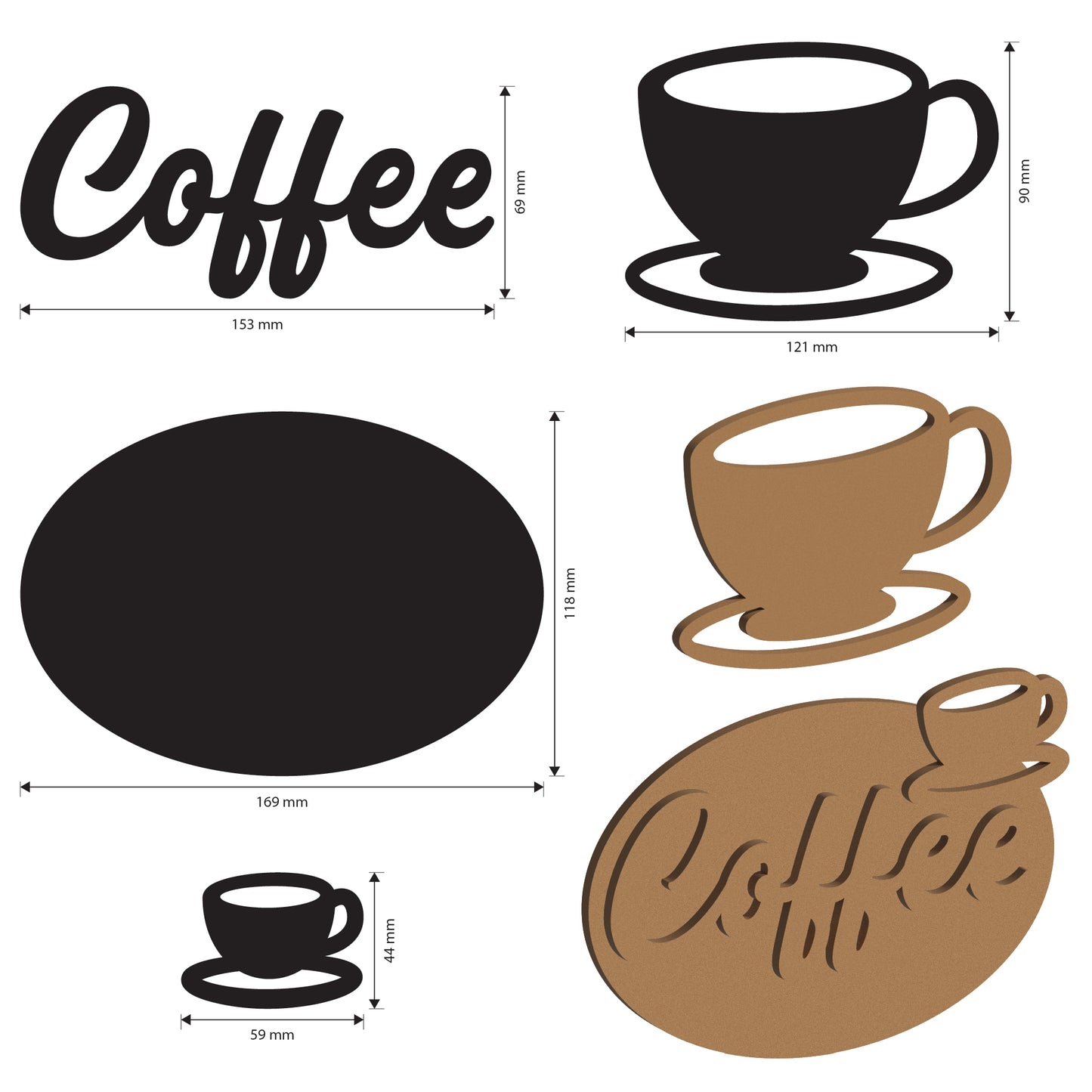 Stamperia Coffee and Chocolate MDF Crafty Shapes Blanks Cup and Plate