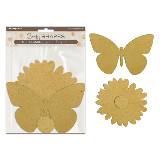 Stamperia Daisy Art MDF Crafty Shapes Blank Daisy and Butterfly