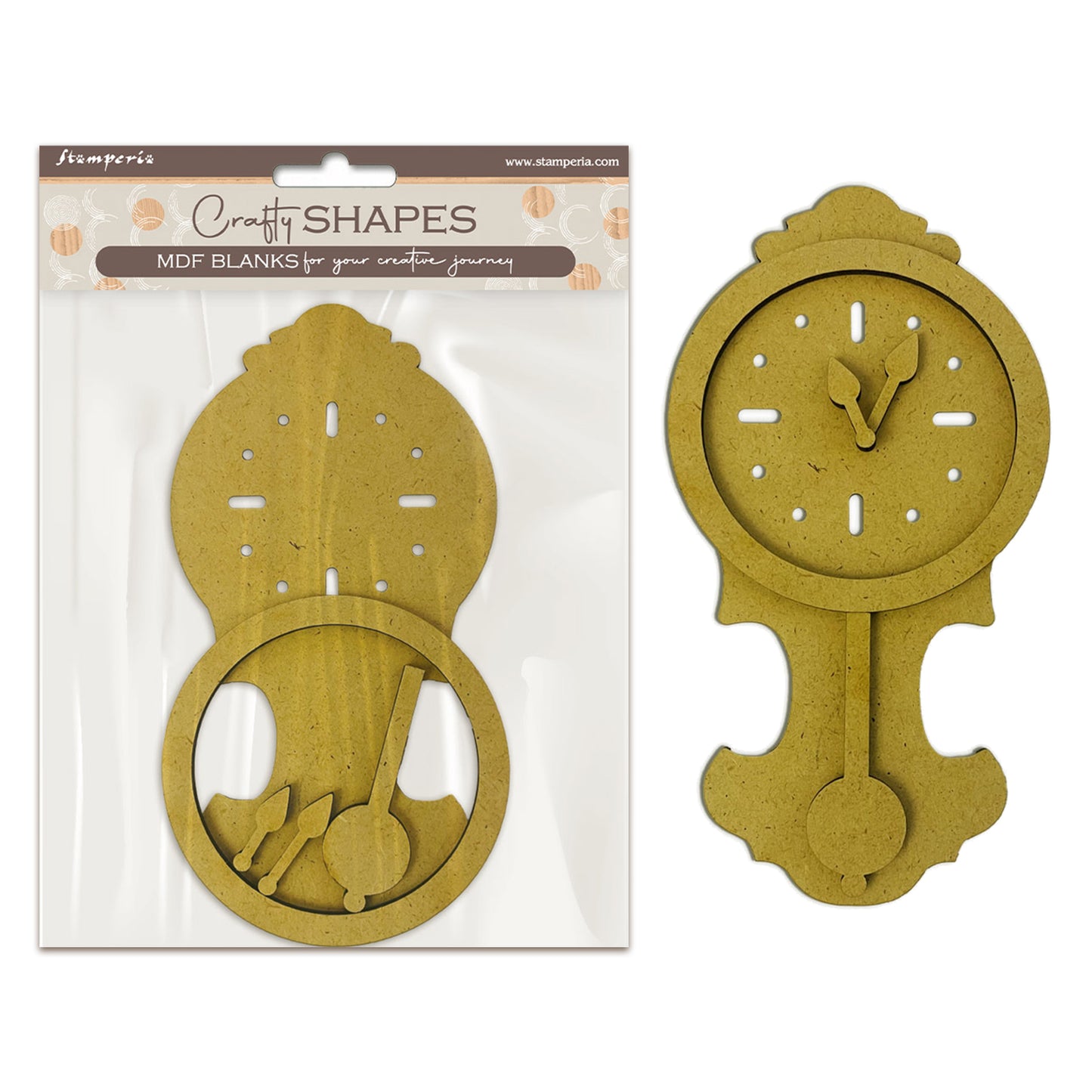 Stamperia Gardens of Time MDF Crafty Shapes Blank Pendulum Clock (KLSM82)