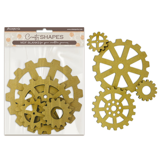 Stamperia Gardens of Time MDF Crafty Shapes Blank Gears (KLSM83)