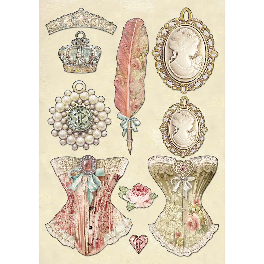 Stamperia A5 Coloured Shape - Princess's jewellery