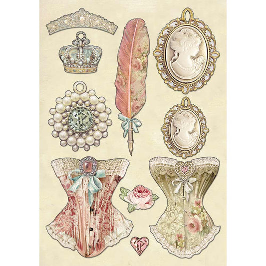 Stamperia A5 Coloured Shape - Princess's jewellery