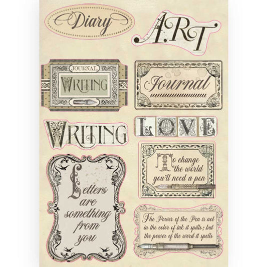 Stamperia A5 Coloured Frame - Calligraphy Labels