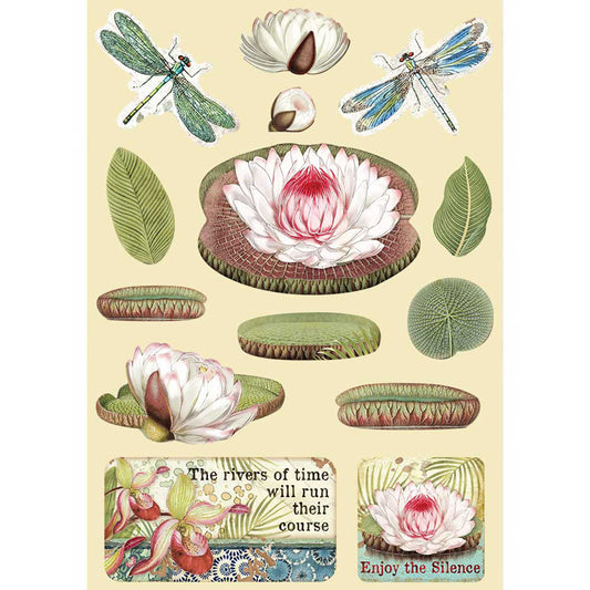 Stamperia A5 Coloured Frame - Amazonia Water Lily